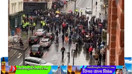 ইংল্যান্ডে লকডাউন বিরোধী বিক্ষোভ,আটক ১৫ জন