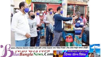 ছাতকে পৌর মেয়র কালাম চৌধুরীর স্বাস্থ্যসম্মত মাস্ক বিতরণ