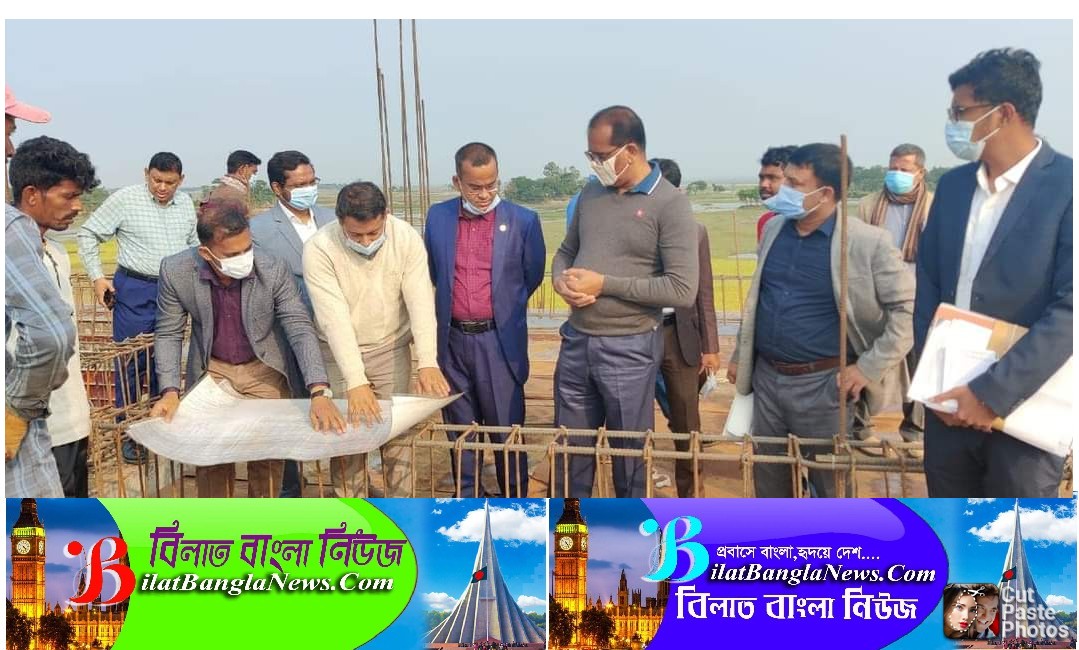 সুনামগঞ্জে নির্মানাধীন টেক্সটাইল ইনস্টিটিউট পরিদর্শনে বস্ত্র ও পাট সচিব