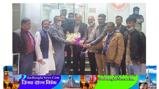 সিলেট বিমানবন্দরে সংবর্ধিত হলেন আওলাদ আলী রেজা