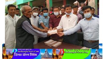 শাল্লার নোয়াগাঁও গ্রামে ক্ষতিগ্রস্থ পরিবারকে প্রধানমন্ত্রীর পক্ষ থেকে মানবিক সহায়তা প্রদান