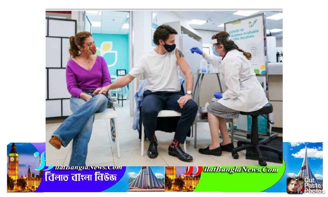 ফার্মেসিতে গিয়ে টিকা নিলেন কানাডার প্রধানমন্ত্রী ট্রুডো,আইনের প্রতি শ্রদ্ধা
