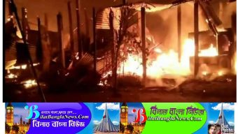 দক্ষিণ সুনামগঞ্জের পল্লীতে অগ্নিকাণ্ডের ঘটনায় বেশ কটি ঘর পুড়ে কোটি টাকার ক্ষতি