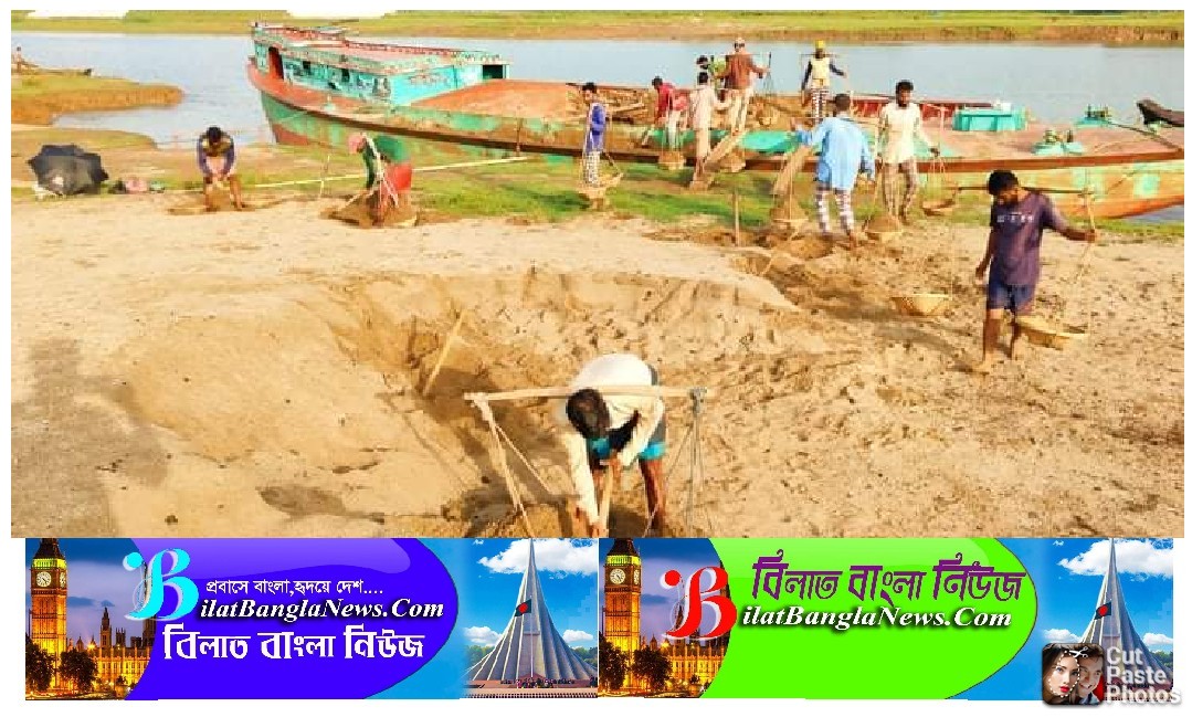 ধোপাজান নদীতে পুলিশের অভিযানে ২টি নৌকা আটক ৪৫হাজার টাকা জরিমানা আদায়