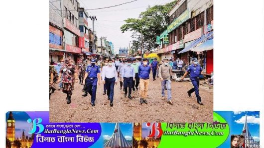 সুনামগঞ্জে  লকডাউন কার্যকরে যৌথ বাহিনীর সভা শেষে শহর পরিদর্শন