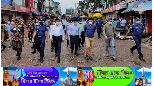 সুনামগঞ্জে লকডাউন কার্যকরে যৌথ বাহিনীর সভা শেষে শহর পরিদর্শন