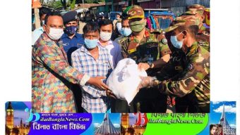 সুনামগঞ্জের জামালগঞ্জ উপজেলার বিভিন্ন গ্রামে সেনাবাহিনীর ত্রাণ তৎপরতা