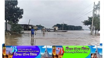 বৃষ্টিপাত ও পাহাড়ি ঢলের পানিতে সুনামগঞ্জের নীচু এলাকা প্লাবিত