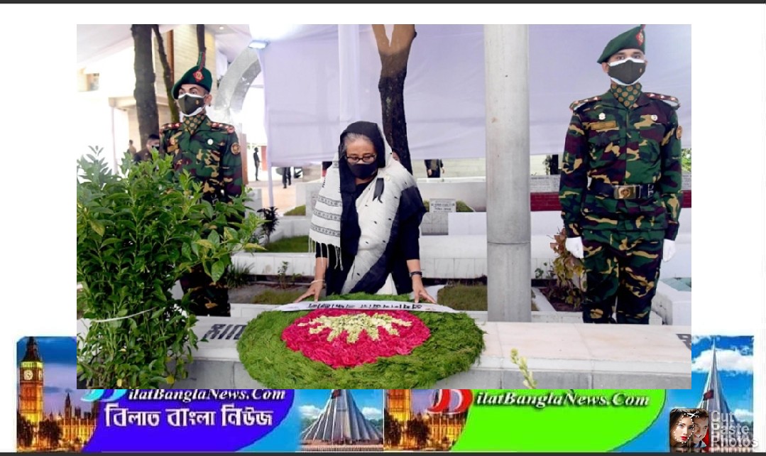 জাতীয় শোক দিবসে বঙ্গবন্ধুর প্রতিকৃতিতে প্রধানমন্ত্রীর শ্রদ্ধা