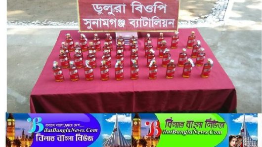 সুনামগঞ্জ সীমান্তে ভারতীয় মদসহ ২৫ লাখ টাকার মালামাল আটক