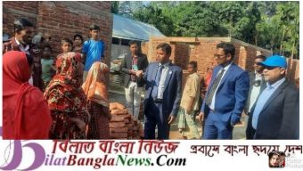 ধর্ম পাশায় নির্মিতব্য গৃহহীন ও ভূমিহীনদের ঘর,জমি পরিদর্শনে ডিসি