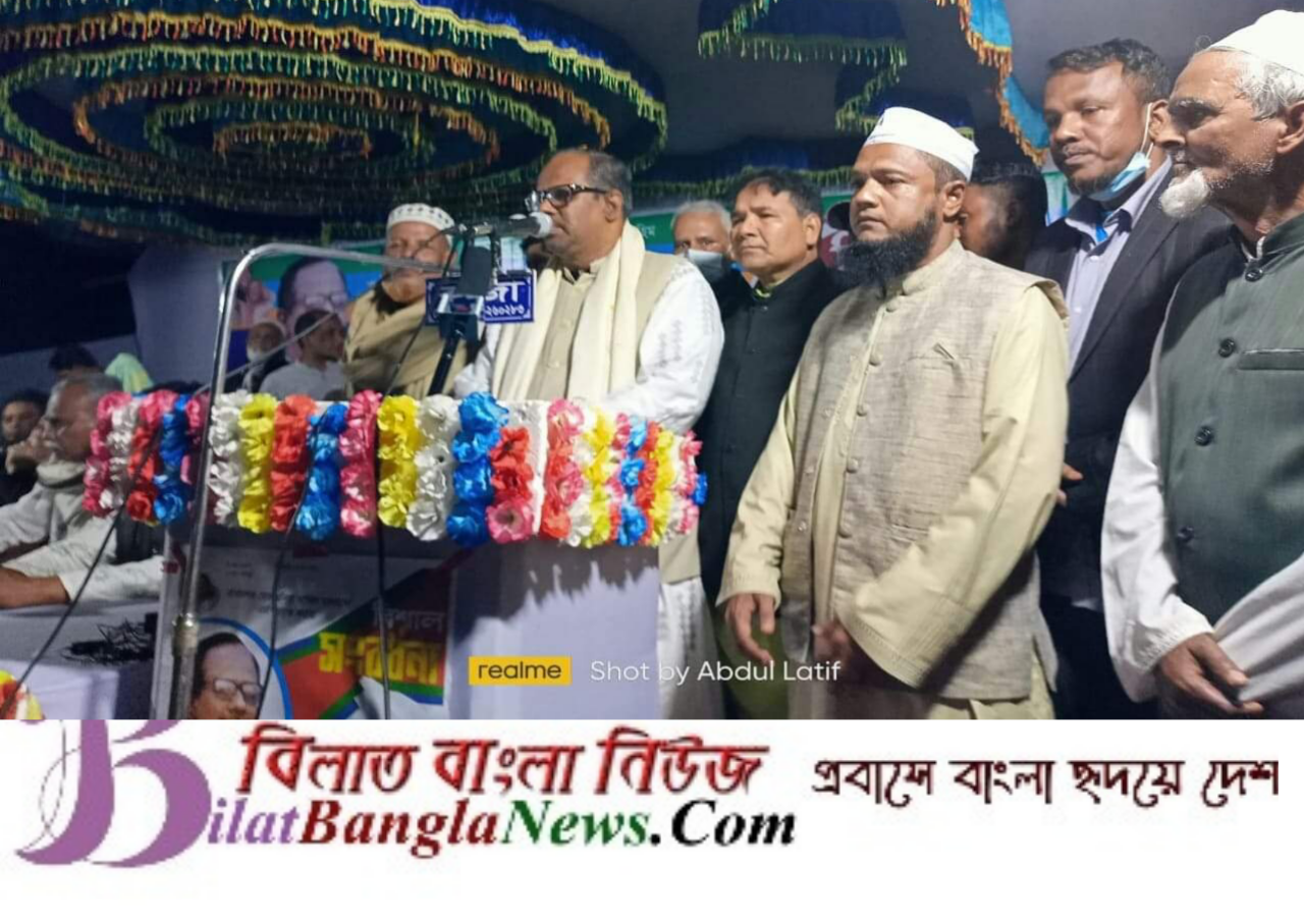 ছাতকের রাধানগর দাখিল মাদরাসায় এমপি মানিককে সংবর্ধনা