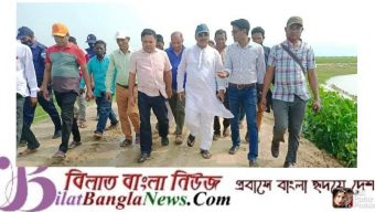 জামালগঞ্জ,মধ্যনগর ও তাহিরপুরের বিভিন্ন বাঁধ পরিদর্শন করেন – এমপি রতন