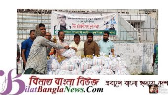 শ্রম জীবীদের মাঝে সুনামগঞ্জ যুবলীগের খাদ্য বিতরণ