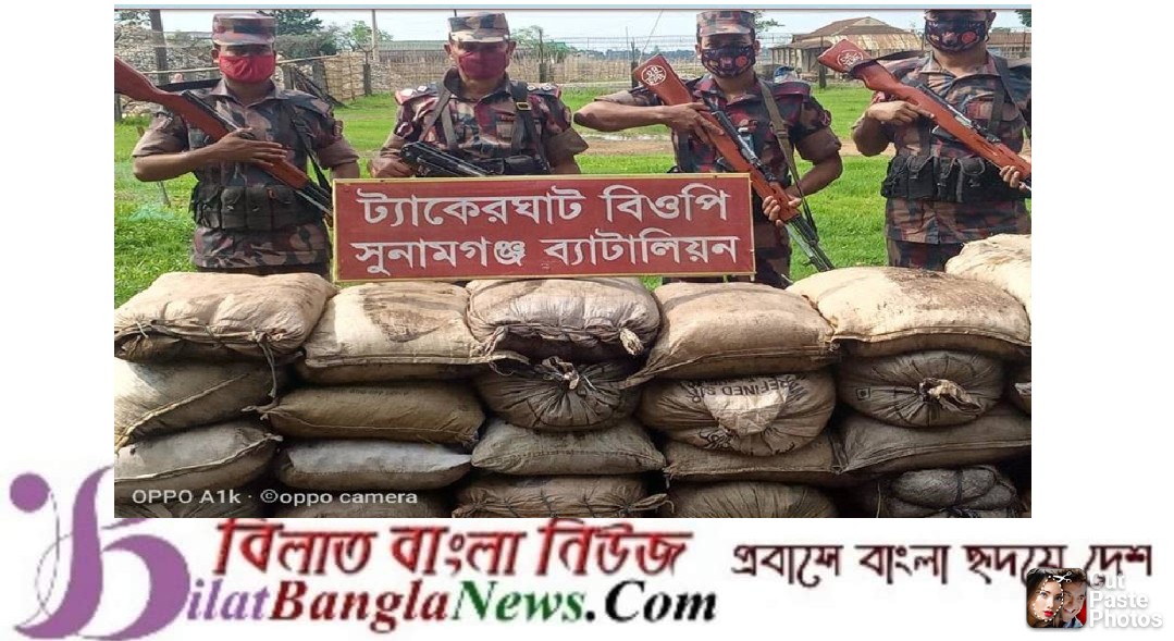 সুনামগঞ্জের বিভিন্ন সীমান্তে বিজিবির চোরাই পণ্য আটক