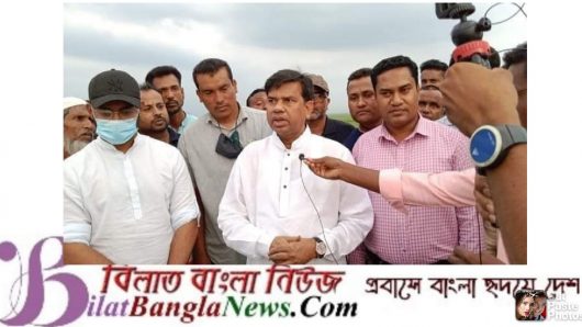 বিশ্বম্বম্ভরপুরে করচার হাওরের বাঁধ পরিদর্শনে-এমপি মিসবাহ