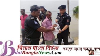 দিরাই শাল্লার ফসল হারা মানুষের মধ্যে ঈদ সামগ্রী বিতরণ করেছে র‍্যাব