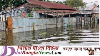 সুনামগঞ্জ পৌর এলাকার ৭০ ভাগ এলাকা প্লাবিত,বানভাসী মানুষের অবর্ণনীয় দুর্ভোগ