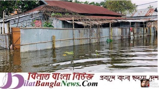 সুনামগঞ্জ পৌর এলাকার ৭০ ভাগ এলাকা প্লাবিত,বানভাসী মানুষের অবর্ণনীয় দুর্ভোগ