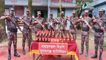 সুনামগঞ্জ বিজিবির অভিযানে ৭  লক্ষ টাকার মালামাল আটক