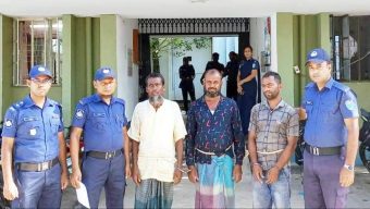 ছাতকে পিয়াইন নদীতে ড্রেজারসহ আটক ৩: কারাগারে প্রেরণ