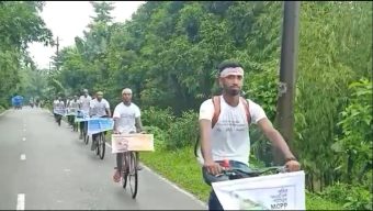 মুজিব জলবায়ু সমৃদ্ধি পরিকল্পনা বাস্তবায়নের দাবিতে সুনামগঞ্জে সাইকেল র‍্যালী