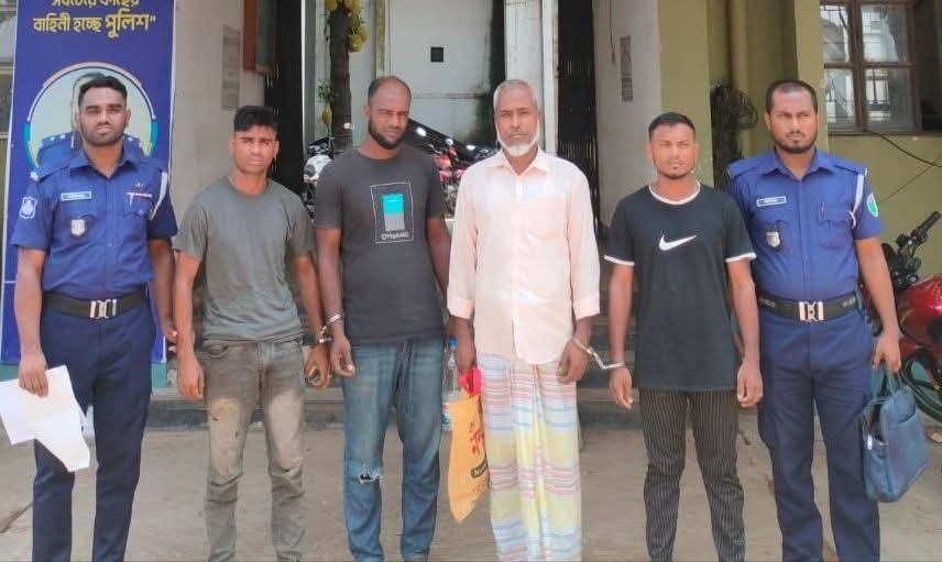 সুনামগঞ্জের ছাতকে সাজাপ্রাপ্ত ও  সিএনজি চুরির মামলায় ৪ আসামী গ্রেফতার