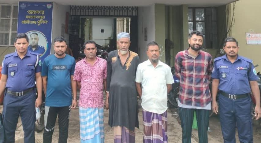 ছাতকে বিভিন্ন মামলার পলাতক ৫ আসামি গ্রেফতার