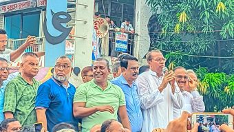 সুনামগঞ্জ জেলা বিএনপির উদ্যোগে বিশাল বিজয় মিছিল।