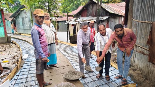 তেঘরিয়া ড্রেন কাম রাস্তার ঢালাই কাজের শুভ উদ্বোধন।