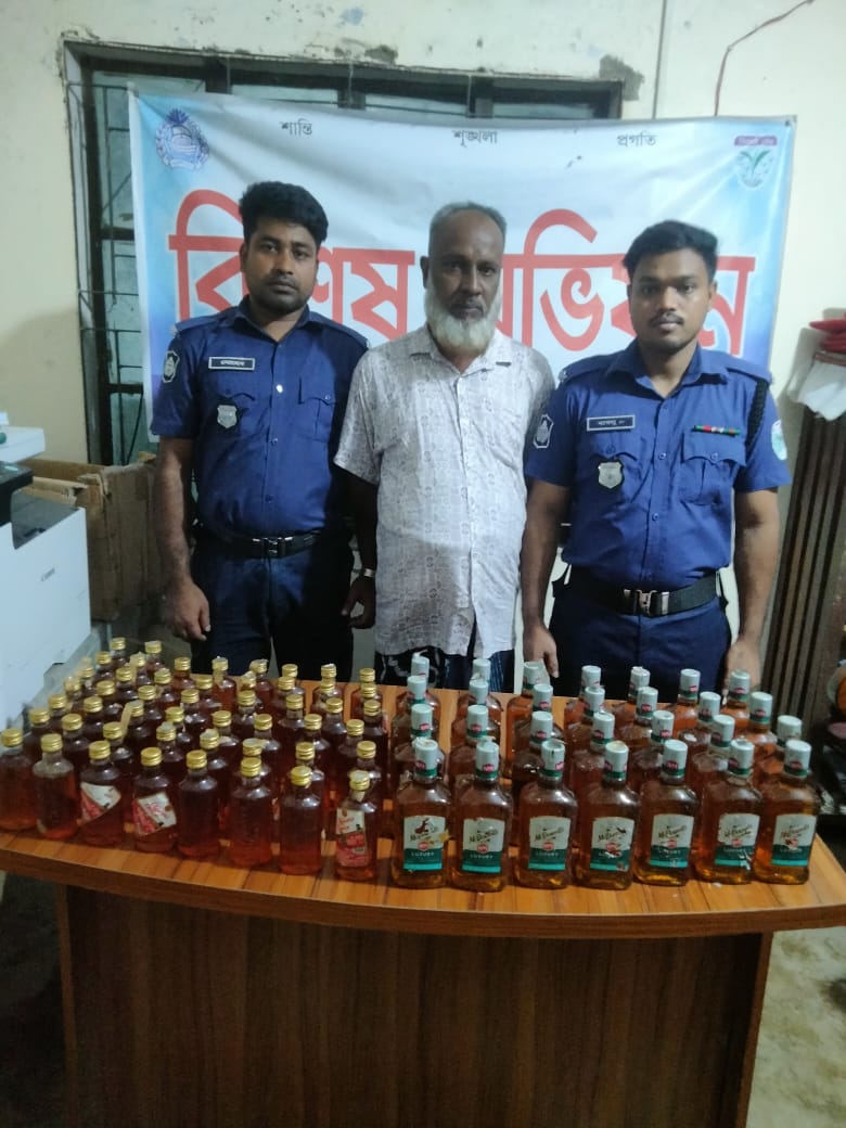 ছাতকে ৭৮ বোতল বিদেশি মদসহ গ্রেফতার ১