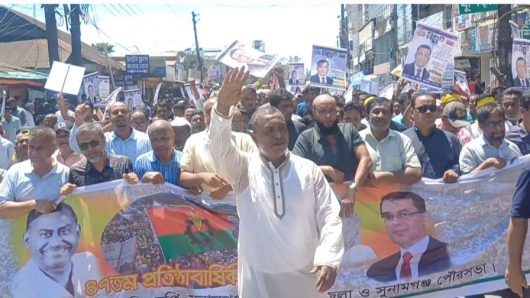 বিএনপি’র প্রতিষ্ঠা বার্ষিকী উপলক্ষে সুনামগঞ্জ সদর উপজেলার মিছিল সমাবেশ।
