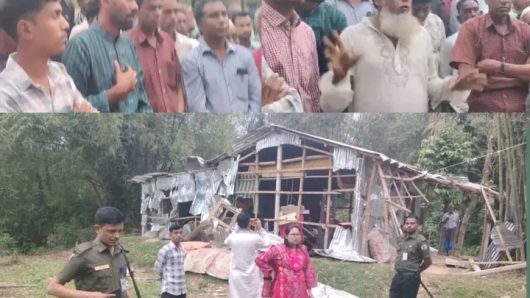 ছাতকে কুর্শি গ্রামে ভাঙচুর হওয়া বাড়ি পরিদর্শনে উপজেলা নির্বাহী কর্মকর্তা ডিপ্লোমেসি চাকমা