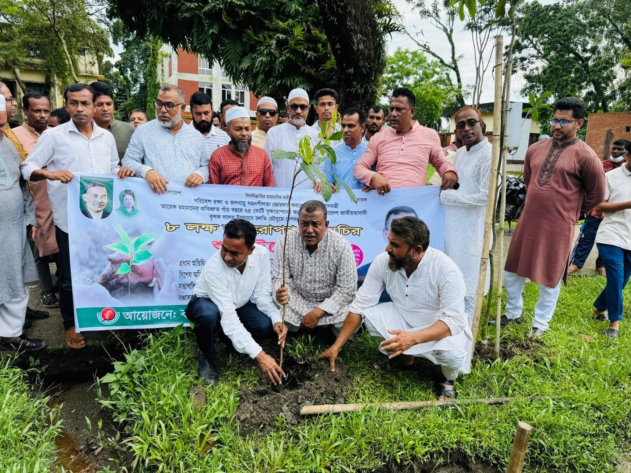 সুনামগঞ্জ জেলা কৃষকদলের উদ্যোগে বৃক্ষরোপণ কর্মসূচির উদ্বোধন করেন এমপি নুরুল।