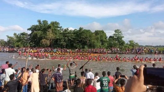 তৌহিদী জনতা’র বাধা উপক্ষো করে বিয়ানীবাজারে জমজমাট নৌকাবাইচ