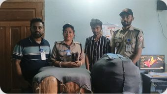 শান্তিগঞ্জে প্রাইভেট কারে ৪০ কেজি গাজা সহ এক কারবারি আটক।