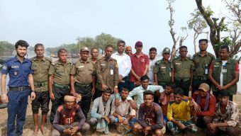সুনামগঞ্জে অবৈধ বালু উত্তোলন ও নিষিদ্ধ জালের বিরুদ্ধে অভিযান।